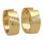 Vintage Chunky Gold and Diamond Hoop Earrings