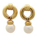 Vintage Tiffany & Co. Circle Pearl Drop Earrings