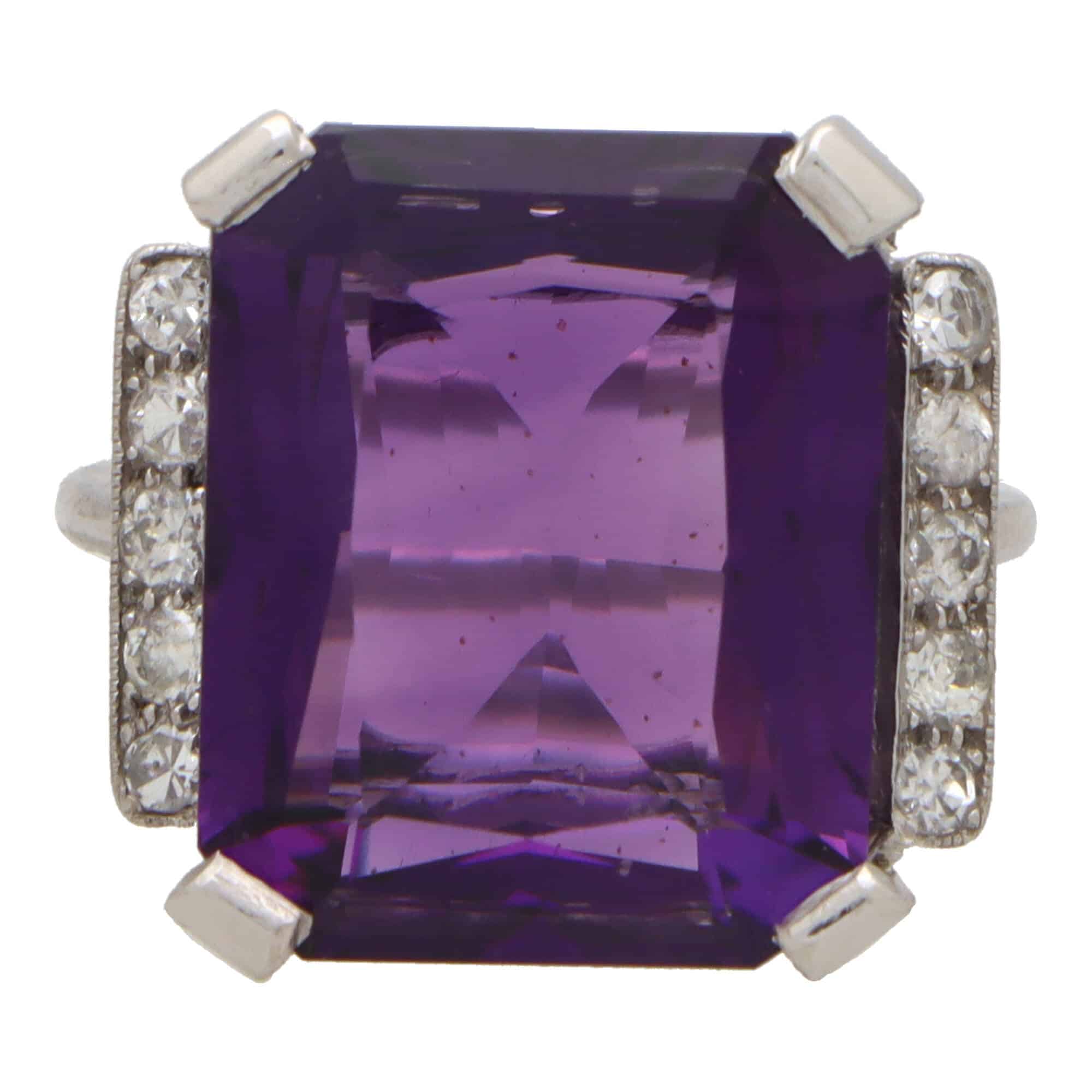Vintage amethyst cocktail ring hotsell