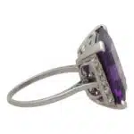 Vintage Art Deco Inspired Amethyst and Diamond Cocktail Ring