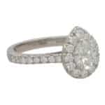 Vintage GIA Certified Pear Cut Diamond Cluster Ring