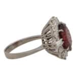 Vintage Almandine Garnet and Diamond Cluster Ring