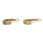 Vintage Poiray Peridot and Iolite Hoop Earrings