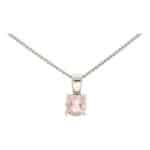 Contemporary Morganite Solitaire Pendant Necklace