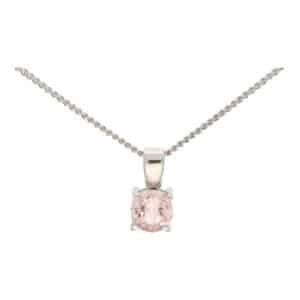 Contemporary Morganite Solitaire Pendant Necklace