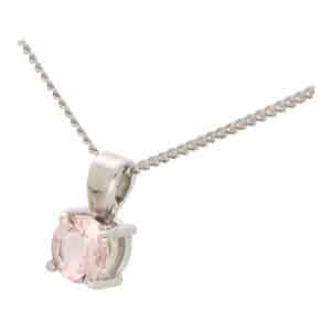 Contemporary Morganite Solitaire Pendant Necklace