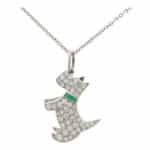 Vintage Tiffany & Co. Diamond and Emerald Scottie Dog Necklace