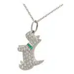 Vintage Tiffany & Co. Diamond and Emerald Scottie Dog Necklace