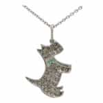 Vintage Tiffany & Co. Diamond and Emerald Scottie Dog Necklace