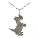 Vintage Tiffany & Co. Diamond and Emerald Scottie Dog Necklace