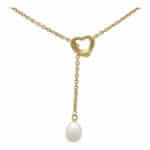 Vintage Tiffany & Co. Open Heart Lariat Pearl Necklace