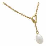 Vintage Tiffany & Co. Open Heart Lariat Pearl Necklace