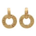 Vintage Celine Logo Detachable Hoop Earrings in Gold