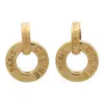 Vintage Celine Logo Detachable Hoop Earrings in Gold