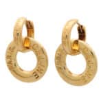 Vintage Celine Logo Detachable Hoop Earrings in Gold