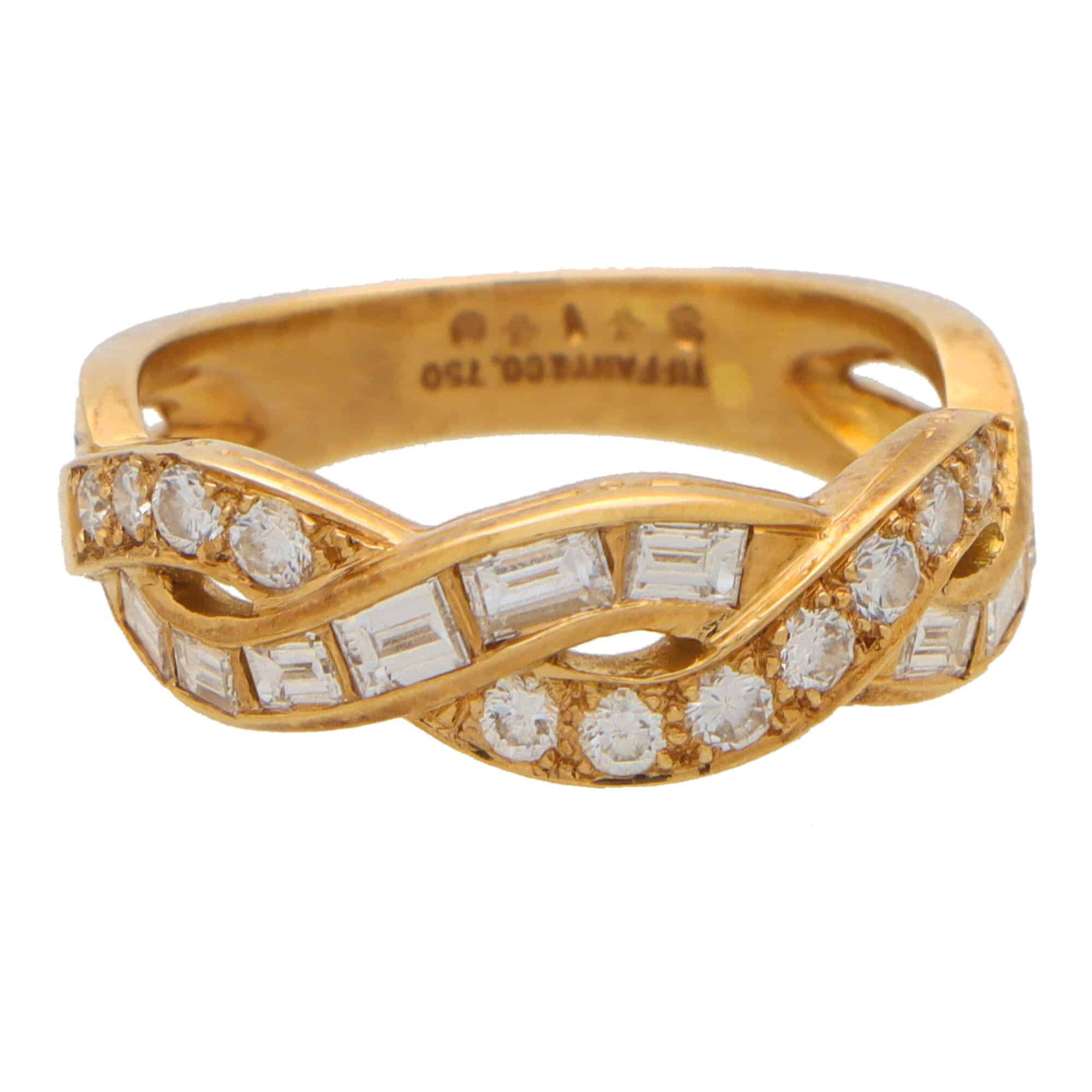 Vintage Tiffany Co. Woven Diamond Half Eternity Ring at Susannah Lovis Jewellers