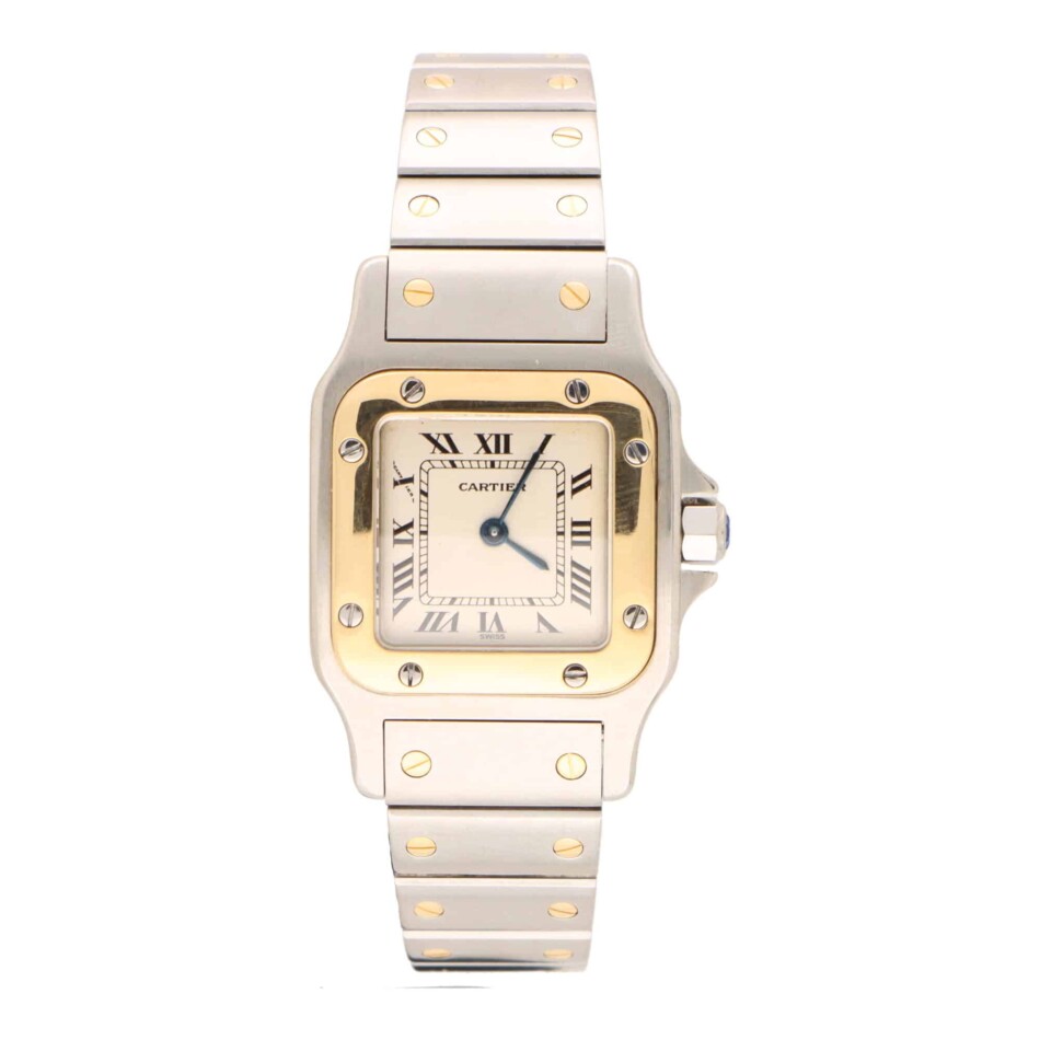 Vintage Cartier Santos Galbee 24mm Steel and Gold Watch