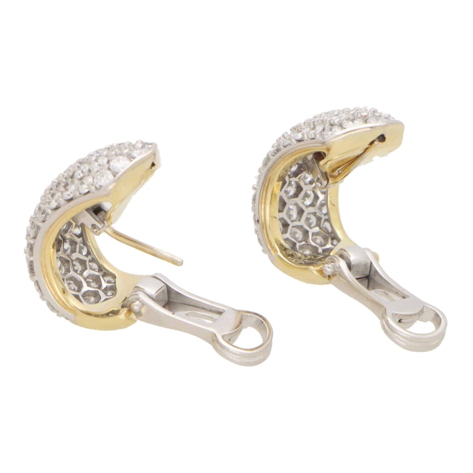 Vintage Diamond Chunky Hoop Earrings