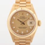 Vintage 1988 Yellow Gold and Diamond Rolex Datejust Watch