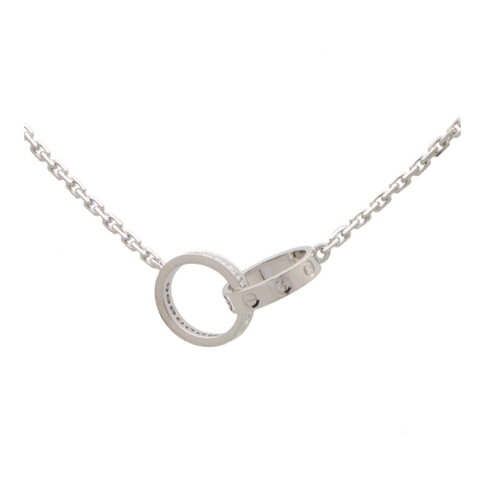 Vintage Cartier Dimaond Love Necklace in White Gold