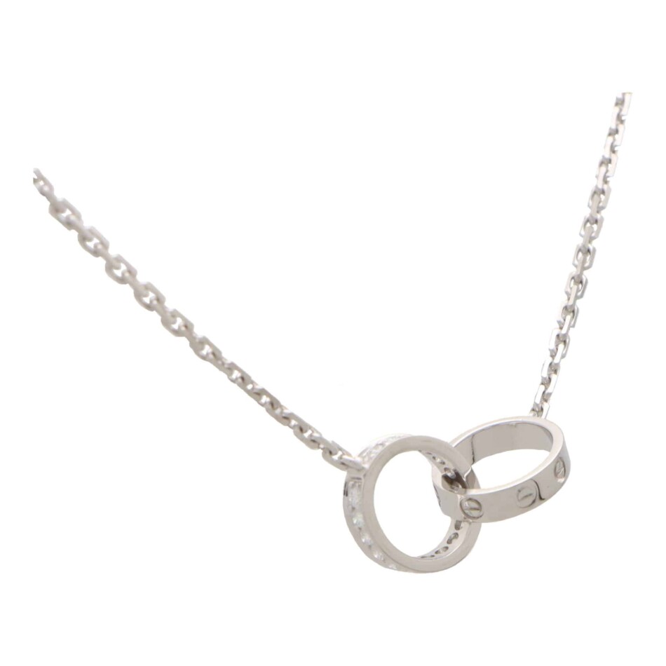 Vintage Cartier Dimaond Love Necklace in White Gold