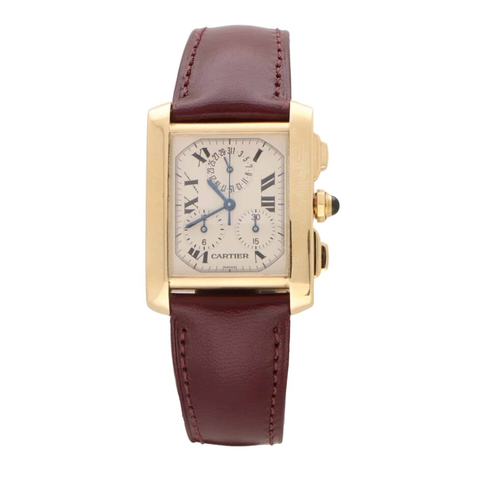 Vintage Cartier Tank Francaise Chrono Reflex Watch in 18k Gold