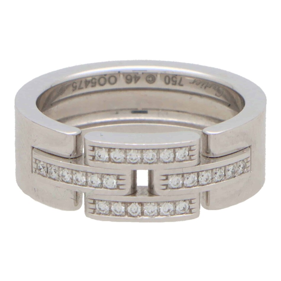 Vintage Cartier Mini Maillon Diamond Link Ring