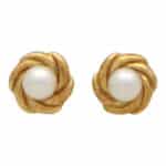 Vintage Mikimoto Twisted Pearl Stud Earrings