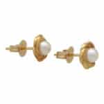 Vintage Mikimoto Twisted Pearl Stud Earrings