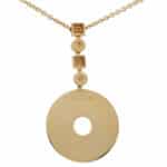 Vintage Bvlgari Lucia Disc Pendant Necklace