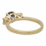 GIA Certified Diamond and Sapphire Three Stone Ring