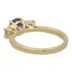 GIA Certified Diamond and Sapphire Three Stone Ring