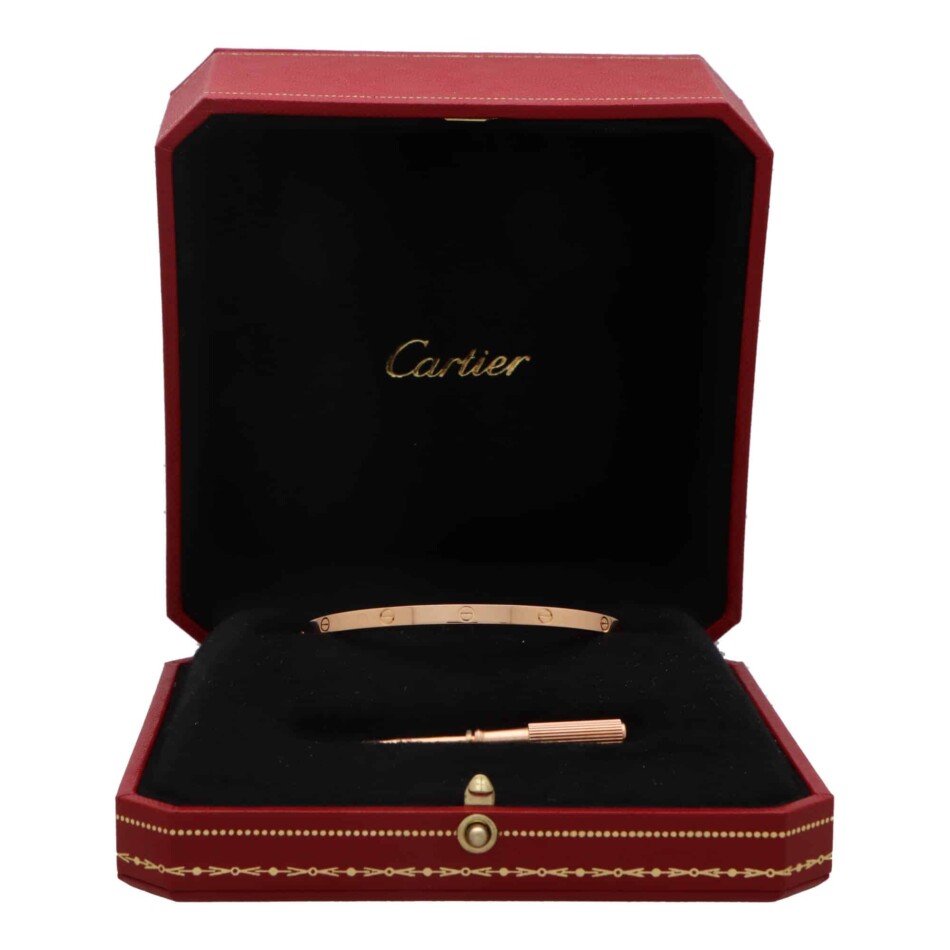 Vintage Cartier Mini Love Bangle, Size 17
