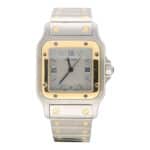 Vintage Cartier Santos Galbee Watch with Grey Dial