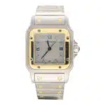 Vintage Cartier Santos Galbee Watch with Grey Dial