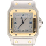 Vintage Cartier Santos Galbee Watch with Grey Dial