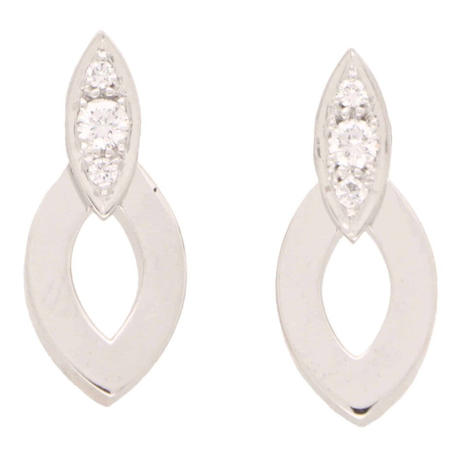 Vintage Cartier Diadea Diamond Drop Earrings