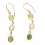 Vintage Opal and Peridot Drop Earrings