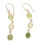 Vintage Opal and Peridot Drop Earrings
