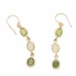 Vintage Opal and Peridot Drop Earrings