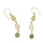 Vintage Opal and Peridot Drop Earrings