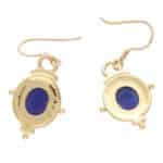 Vintage Etruscan Inspired Lapis Lazuli Drop Earrings