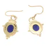 Vintage Etruscan Inspired Lapis Lazuli Drop Earrings