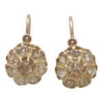 Vintage Victorian Inspired Old Cut Cluster Drop Earrings