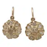 Vintage Victorian Inspired Old Cut Cluster Drop Earrings