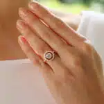 Art Deco Inspired Ruby and Diamond Target Ring