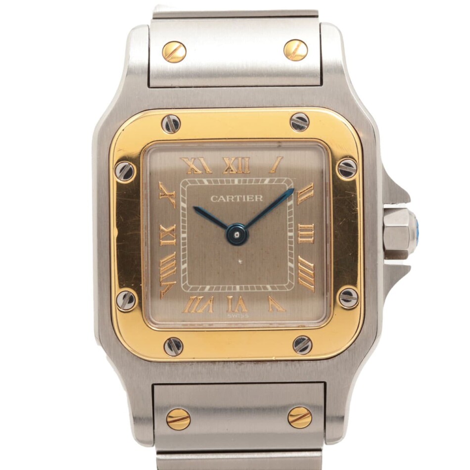 Vintage Cartier Santos Galbee 24mm Steel and Gold Watch