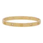 Vintage Cartier Four Diamond Love Bangle, Size 18