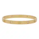 Vintage Cartier Four Diamond Love Bangle, Size 18