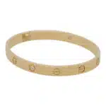 Vintage Cartier Four Diamond Love Bangle, Size 18